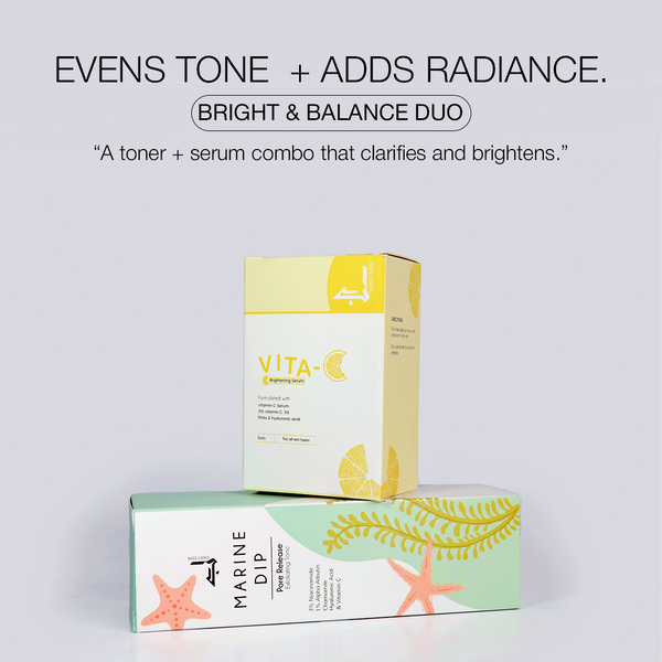 Bright & Balance Duo (Vitamin C Serum + Marine dip Tonner)