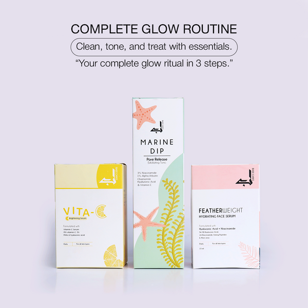Complete Glow Routine (Vitamin C Serum + Feather Weight Serum + Marine Dip Toner)