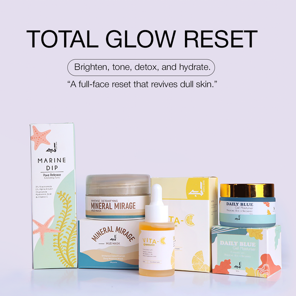 Total Glow Reset (Vitamin C  + Marine Toner + Blue Moisturiser + Mud Mask )